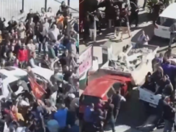 VIDEO: Piedras y botellas obligaron a evacuar a Milei en medio de caravana